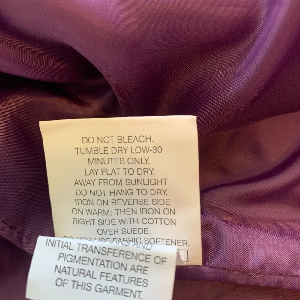 Catherine Stewart Purple Women's Suede Ruffled Jacket Size M